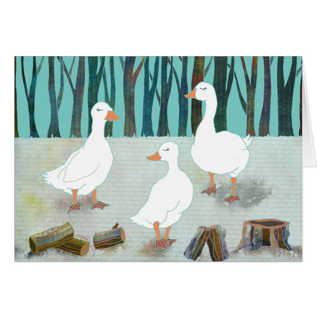 Winter Geese Blank Card (Front Horizontal)