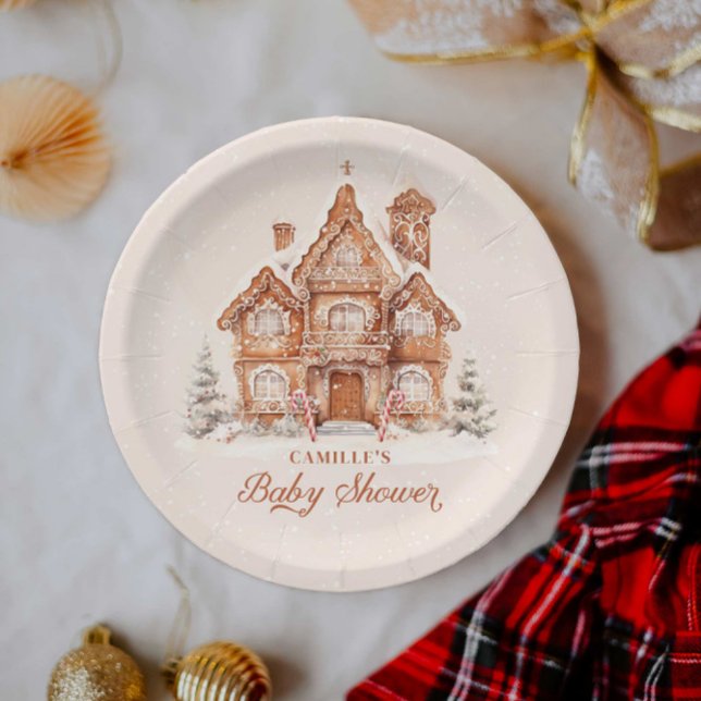 Winter Gender Neutral Baby Shower Personalised Paper Plate (Winter Gender Neutral Baby Shower)