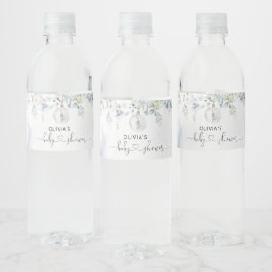 Winter gender neutral eucalyptus water bottle label