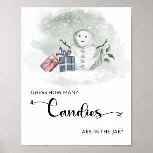 Winter gender neutral Guess how many candies Poster