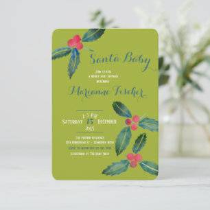 Winter gender neutral Santa baby Shower Invitation
