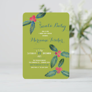 Winter gender neutral Santa baby Shower Invitation