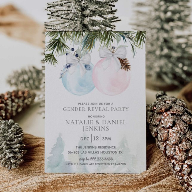 Winter Gender Reveal Baby Shower Invitation (Creator Uploaded)