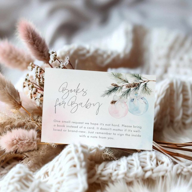 Winter Gender Reveal Books for Baby Enclosure Card (Winter Gender Reveal Books for baby card)