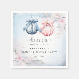 Winter Gender Reveal Party Napkin