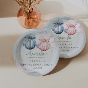 Winter Gender Reveal Party  Paper Plate