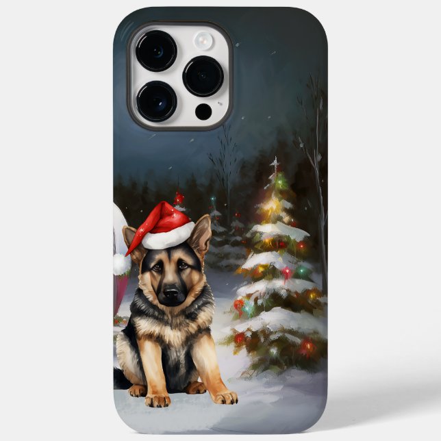 Winter German Shepherd Caravan Christmas Adventure Case-Mate iPhone Case (Back)