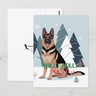 Winter German Shepherd  Postcard