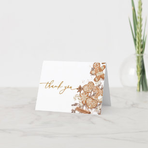 Winter Gingerbread Baby Shower Thank You Card