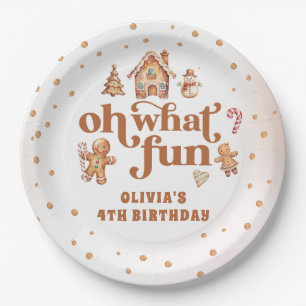 Winter Gingerbread Christmas Cookie Birthday Party Paper Plate