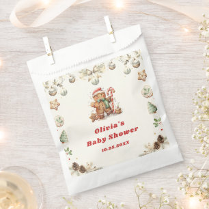 Winter Gingerbread Christmas Santa Baby Shower Favour Bags