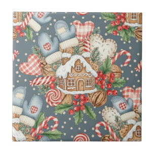 Winter Gingerbread Cottage - Mittens Tile