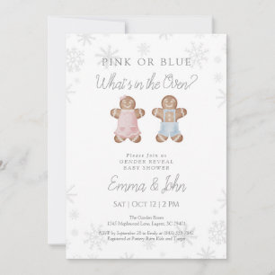 Winter Gingerbread Gender Reveal Invitation