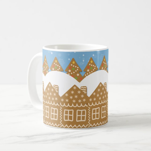 Winter Gingerbread Street Coffee Mug (Front Left)