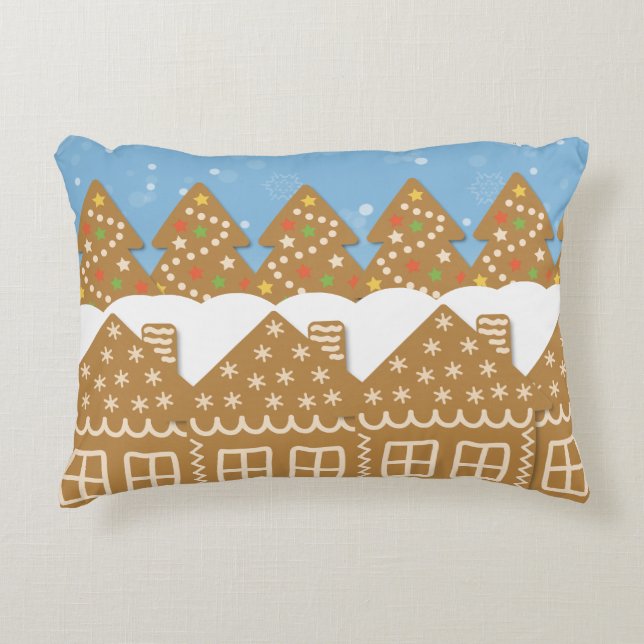 Winter Gingerbread Street Decorative  Decorative Cushion (Front)
