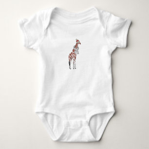 Winter giraffe baby bodysuit