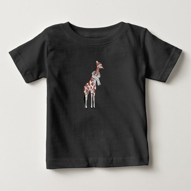 Winter giraffe   baby T-Shirt (Front)