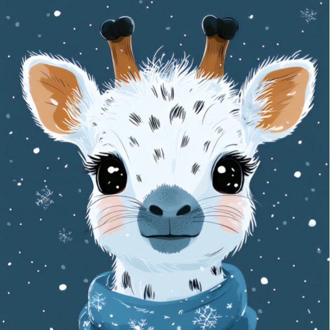 Winter Giraffe Charm iPhone / iPad case ("Snowflakes, smiles, and cozy vibes long!")