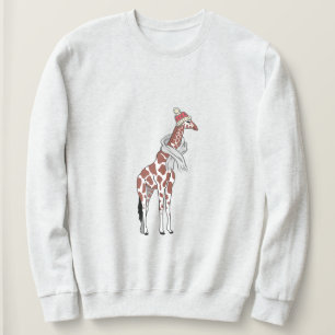 Winter giraffe plus  sweatshirt