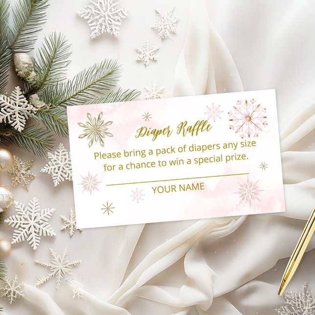 Winter Girl Baby Shower Diaper Raffle Enclosure Card (Creator Uploaded)