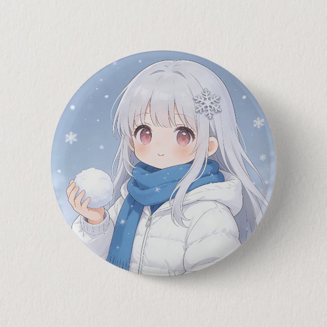Winter Girl Button  (Front)