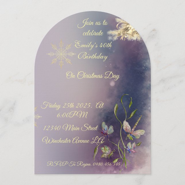 Winter Glow Birthday Flat Greeting Card (Front)