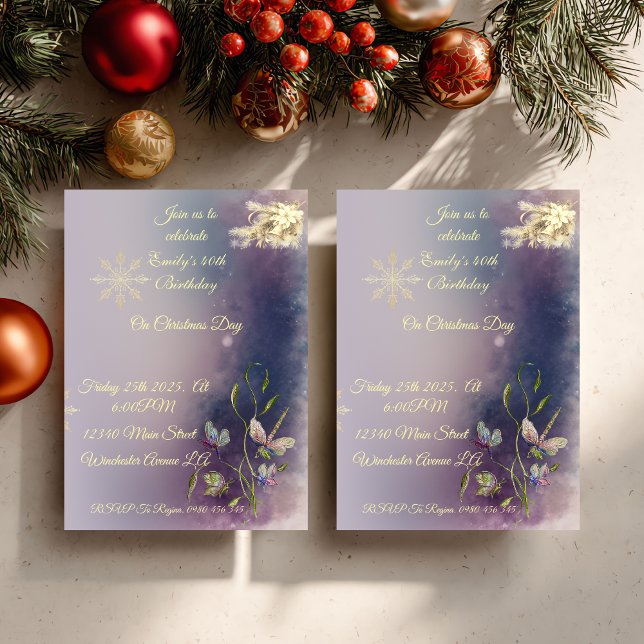 Winter Glow Birthday Flat Greeting Card (Creator Uploaded)