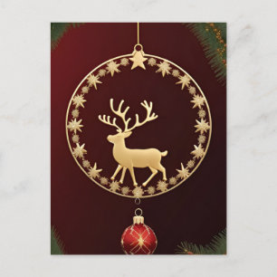 Winter Glow ❄️ Christmas Deer Luxury Decor Postcard