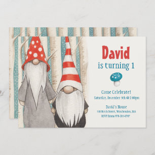 Winter Gnome Birthday Party Invitation