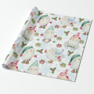 Winter Gnome Christmas Pattern Wrapping Paper