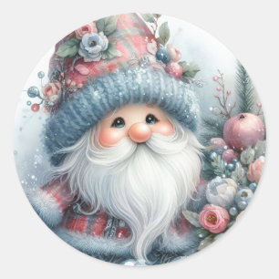 Winter Gnome Classic Round Sticker