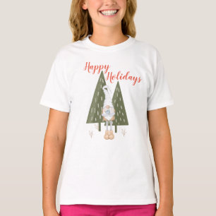 Winter Gnome Happy Holidays For Girl Matching T-Shirt