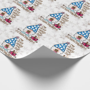 Winter Gnome I'm Just Here For The Chocolate   Wrapping Paper