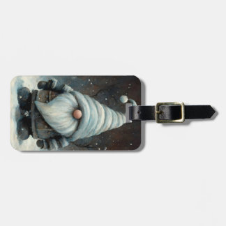 Winter Gnome in a Snowy Forest Luggage Tag