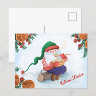 Winter Gnome in the Snow Postcard