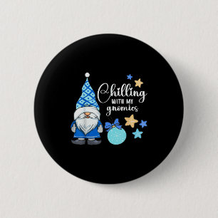 Winter Gnome, Nordic, Christmas Gnome 6 Cm Round Badge