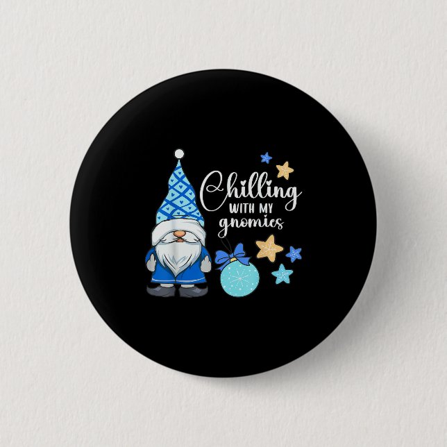 Winter Gnome, Nordic, Christmas Gnome  6 Cm Round Badge (Front)