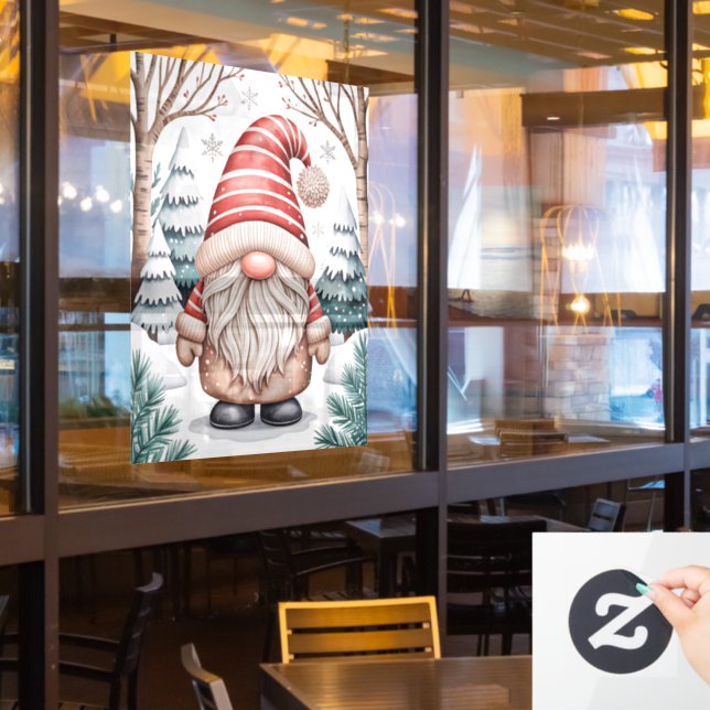 Winter Gnome Window Cling (Restaurant Window)