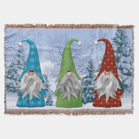 Winter Gnomes Throw Blanket | Zazzle.co.uk