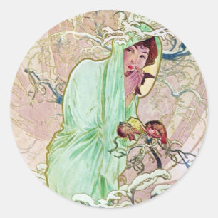 Winter Goddess Classic Round Sticker