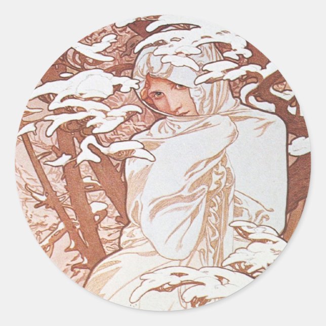 Winter Goddess Classic Round Sticker (Front)