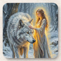 Winter Goddess & White Wolf