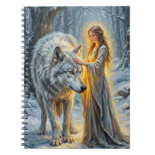 Winter Goddess & White Wolf Notebook