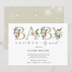 Winter Gold Baby Shower by Mail Invitation
