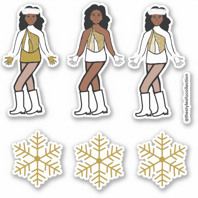 Winter Gold  Dancer Stickers #1 (Front)