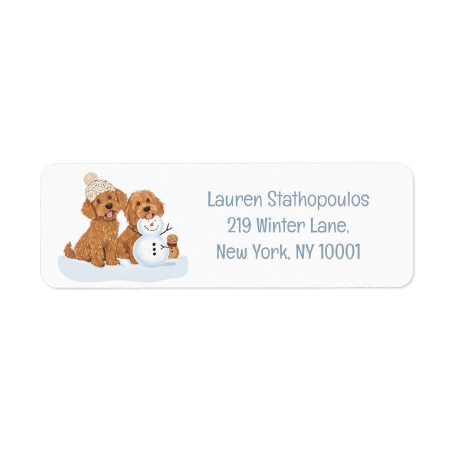 Winter Goldendoodle Dog Cute Snowman (Front)