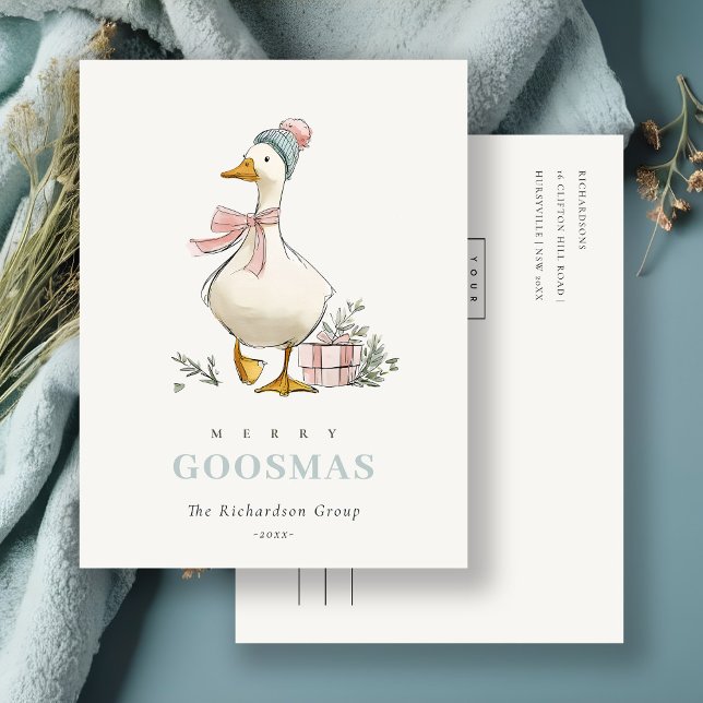 Winter Goose Christmas Business Corporate Logo Postcard (Creator Uploaded)