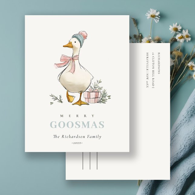 Winter Goose Christmas Funny Merry Goosmas  Postcard (Creator Uploaded)