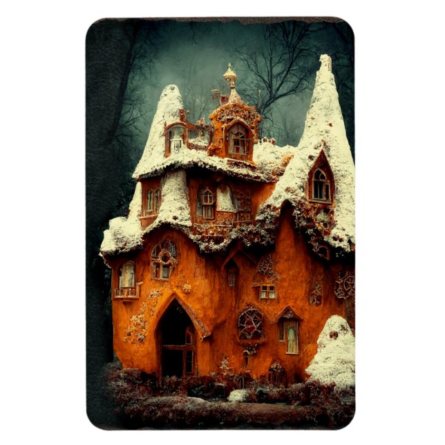Winter Gothic Gingerbread House Magnet (Vertical)
