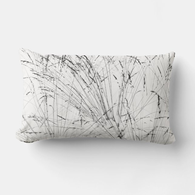 Winter Grass In Snow Lumbar Cushion (Front)
